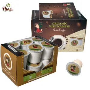 Café Kcup de marca própria Vietnã na FÁBRICA Arábica Café Hiva de alta qualidade marca aroma rico 10 gr café moído puro Exportação