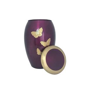 HHO-Urna conmemorativa de latón negro azulado monarca para adultos, contenedores de cenizas personalizados con Corazón dorado grabado para funerales - Product Image 5