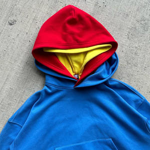 เสื้อครอปมีฮู้ดของผู้ชายเสื้อมีฮู้ดโอเวอร์ไซส์ผ้าฝ้าย100% พิมพ์ลายโลโก้แบบกำหนดเอง - Product Image 3