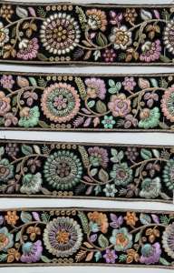 Guipure Embroidered Lace <b>Fabric</b> with Gold Thread Floral Pattern <b>Net</b> Embroidery for Dresses Blouses Shoes Festive Wear - Product Image 5