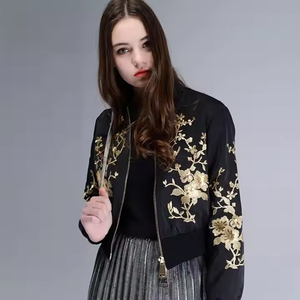 แจ็กเก็ตซาตินสำหรับผู้หญิงเสื้อคลุมผ้าไนลอนสะพายไหล่ระบายอากาศได้ดีดีไซน์ตามสั่งสำหรับฤดูหนาว - Product Image 2