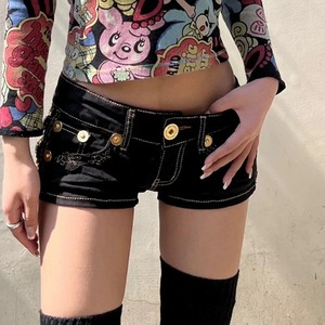 Estilo americano chica picante cintura baja sexy Denim patchwork shorts mujeres verano jeans shorts Y2K encanto bolsillo cargo WRAP - Product Image 2