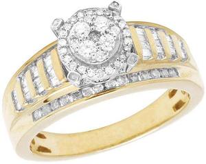 Bague de mariage en diamant rond et baguette Moissanite en argent 925 bijoux de mode pour femmes - Product Image 1