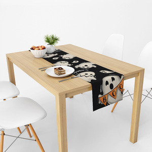 Camino de Mesa de Lino para Halloween y Navidad, Tela Decorativa Personalizada para Sala de Estar, Comedor, Restaurante - Product Image 1