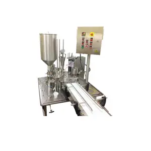 Máquina de llenado y costura de vasos de un solo cabezal de tipo rotativo automático de alta resistencia para embalaje de productos viscosos 1-8-R