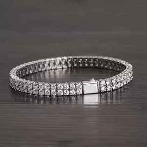Moissanite VVS Tennis Bracelet Ice Out Round Cut Diamond Bijoux en or blanc pour femmes en argent sterling 925 - Product Image 3