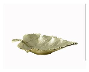 Plateau de service en forme de feuille en aluminium doré de meilleure qualité Plateau de service à dessert au design unique pour la maison Style artistique - Product Image 4