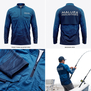 Chemises de pêche pour hommes UPF 50+ en gros, manches longues, respirantes, séchage rapide, protection UV personnalisée par sublimation pour activités de plein air - Product Image 5