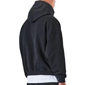 Coton Polyester Mélange Personnalisé Imprimé Brodé Blanc Épais Haute Qualité Polaire Surdimensionné French Terry Hoodie Hommes Vintage Acid - Product Image 4