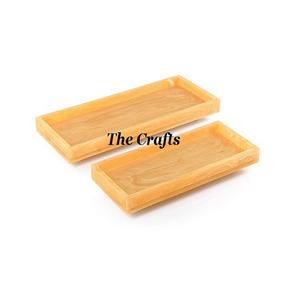 Ensemble de deux plateaux de service de tailles différentes en résine, ustensiles de cuisine, plateau à chocolat, plateau à collations, forme rectangulaire, vaisselle, plateau de service - Product Image 1