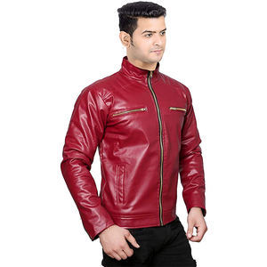 Chaqueta informal de cuero PU de piel de vaca para hombre 2025, abrigo de invierno de alta calidad con cuello levantado y cremallera, chaqueta de manga larga OEM para hombre - Product Image 6