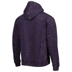 Sweat à capuche pull-over délavé à l'acide de haute qualité avec logo personnalisé pour hommes vente en gros de col à capuche en polaire lourde surdimensionné à motif solide - Product Image 2