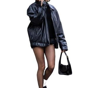 Chaqueta de Invierno de Cuero Genuino Ecológico para Mujer, de Alta Calidad, con Diseño de Dibujos Animados de Marca de Moda, Cierre Doble, Casual - Product Image 2