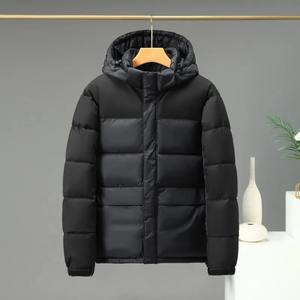 Venta al por mayor OEM Puffer brillante poliéster diseño moda lujo Rusia acolchado invierno traje hombres Plaid abrigo chaqueta para hombres - Product Image 2