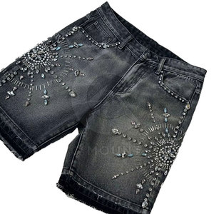 Pantalones cortos con diamantes de imitación para hombre de último diseño, ropa informal al por mayor, pantalones cortos con diamantes de imitación para hombre, pantalones cortos ligeros con diamantes de imitación para hombre - Product Image 1