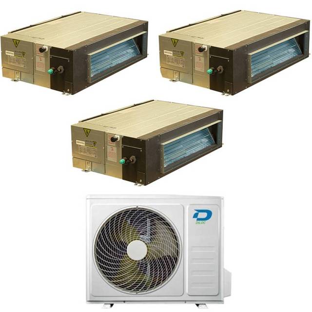 Trial split ducted air conditioner 9000+9000+12000 Btu Diloc Over A++ D.OVER321 R32 inverter