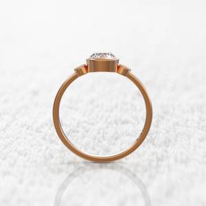 Exclusive Half Carat Moissanite Engagement 10K Gold <b>Ring</b> Classic <b>Thin</b> Bezel Round Cut Fine Bridal Jewelry Factory Vendor - Product Image 6