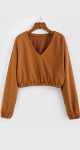 Sudadera Corta de Punto para Mujer, Talla XS, Casual, de Verano, con Forro de Jersey, Cuello en V Profundo, Antiarrugas, Transpirable, de Manga Larga - Product Image 6