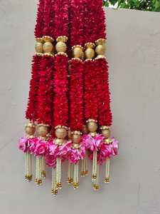 Jazmín de tela con bola dorada, guirnaldas de rosas y perlas para decoración de bodas, fondos de fiesta, decoraciones de eventos - Product Image 3