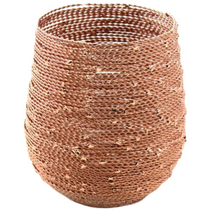 Portavelas de té de alambre de hierro decorativo para el hogar, candelabros y votivos de diseño moderno de Color bronce para decoración de bodas - Product Image 4