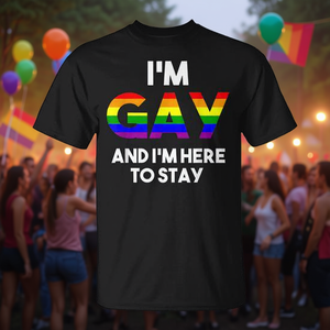 Camiseta I'm Gay And I'm Here To Stay Rainbow Pride, Ropa LGBTQ - Product Image 3