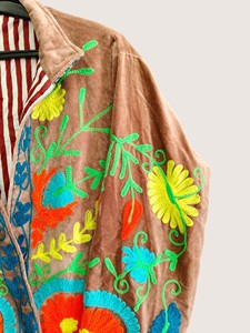 Manteau Bohème Brodé en Coton Écologique Grande Taille pour Femme, Motif Suzani, Col Rond, Manches Longues, Ouvert sur le Devant, Décontracté Hiver - Product Image 5