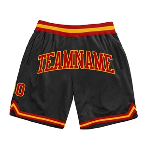 Industrie Direct Engro Sportswear Basketball <b>Shorts</b> Custom Black <b>Red</b>-Gold Authentic Throwback Basketball <b>Shorts</b> - Product Image 1
