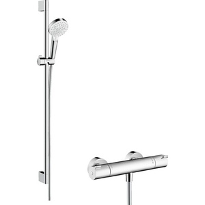 Rail de douche HG CROMETTA ECOSTAT 1001 CL COMBI 900 mm blanc/chrome de HANSGROHE, articles de bain et de toilette - Product Image 1