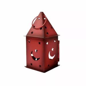 2025 Mini rouge métal/verre fait à la main moderne porte-bougie bocaux lanternes étoiles lune arbre conceptions décor à la maison - Product Image 5