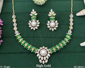 Conjunto de Collar de Diamantes Americanos de Lujo con Acabado en Rodio Blanco, Joyería de Diseño para Bodas, Festivales y Celebraciones - Product Image 3