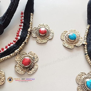 สร้อยคอโชคเกอร์ชนเผ่า afghan kuchi ทำด้วยมือเครื่องประดับชาติพันธุ์พรีเมี่ยมเครื่องประดับเทศกาลปรับได้ - Product Image 2