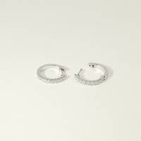 Boucles d'oreilles créoles en zircon de laboratoire, zircon rond, créoles pendantes, créoles élégantes pour toutes les occasions, bijoux fins, cadeau