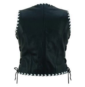 Nuevo Chaleco Corto de Cuero Genuino y Lona para Hombre, con Diseño de Primera Calidad, Cuello en V, Reversible, Resistente al Viento, para Uso Casual al Aire Libre - Product Image 6