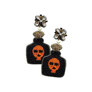 Meilleure Qualité Noël Géométrique À La Mode Perlé Boucles D'oreilles Plaqué Or Unisexe Nouvelle Arrivée Du Fabricant Indien Cosplay - Product Image 3