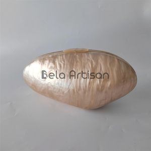 High Profile Best Quality Womens <b>White</b> Glitter Rhinestone Resin Mother of Pearl Resin <b>Clutch</b>: Bronze Evening <b>Bag</b> with Gold Chain - Product Image 2