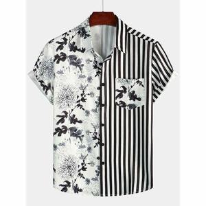 2025 tendance décontracté été porter motif personnalisé impression numérique bouton à manches longues hommes plage hawaïenne chemise - Product Image 6