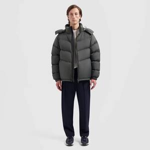 Veste matelassée en toile à capuche de haute qualité avec logo personnalisé, logo sur le devant, veste d'hiver chaude pour hommes et femmes - Product Image 4