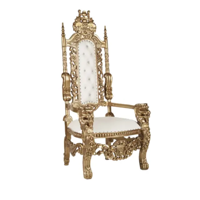 เก้าอี้บัลลังก์โบราณสำหรับงานแต่งงานเก้าอี้ราชาและ quuen สำหรับงานแต่งงานขายส่งจากอินโดนีเซีย