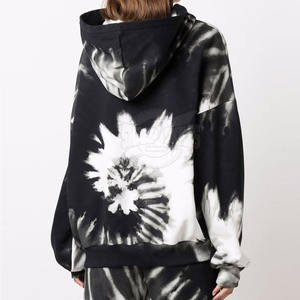เสื้อฮู้ดมัดย้อมสำหรับผู้หญิงผ้าฝ้ายโพลีเอสเตอร์ขายดีเสื้อผ้าแนวสตรีทแบบลำลองพร้อมโลโก้ด้านหน้าสำหรับฤดูหนาว - Product Image 3