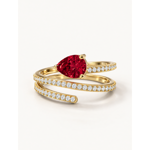 18K <b>Gold</b> Plated <b>Vintage</b> Fashion <b>Ring</b> with Rhodium Finish - Product Image 1