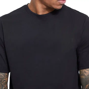 Camiseta Personalizada de Algodón Negro de Punto para Hombre, Cuello Redondo, Manga Corta, Estampada, Informal, para Uso Diario, Ropa de Calle - Product Image 5