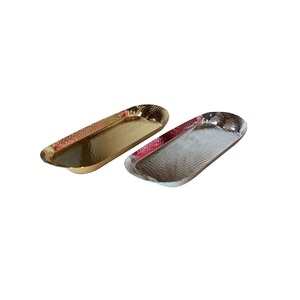 Plato de servir hecho a mano con aspecto recién llegado, diseño único, mesa de fiesta de boda, decoración de catering, bandeja de Metal para servir - Product Image 1
