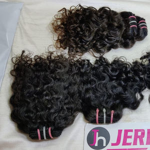 Jerry Hair exporta paquetes de cabello humano crudo sin procesar indio con precio al por mayor de fábrica en extensiones de cabello rizado indio - Product Image 1
