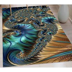 Alfombra Estampada Vibrante: Moderna, Fácil de Limpiar, Regalo de Lujo para el Hogar, Alfombra de Chenilla - Product Image 1