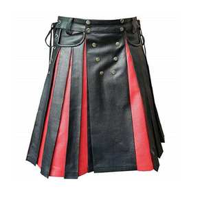 Diseño OEM de moda de cuero de vaca genuino de los hombres Kilts High Leather Men's Kilt - Product Image 3