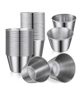 ถ้วยน้ำจิ้มสแตนเลสคุณภาพพรีเมียมขายส่ง, ถ้วยน้ำจิ้มโลหะ, ถ้วยน้ำจิ้มเหล็ก, ชามน้ำจิ้มโลหะ - Product Image 1