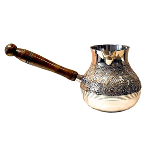 Cafetière turque en laiton de haute qualité avec gravure, finition polie pour boire du café, bouilloire turque vintage, ustensiles de cuisine - Product Image 4