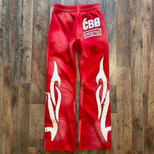 Pantalones Deportivos de Hombre Personalizados, Corte Recto, Pierna Ancha, Cintura Media, Estilo Holgado, Lavado, 100% Algodón - Product Image 4