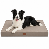 Matelas pour chien et chat en mousse épaisse, Oxford Ripstop, imperméable, design moderne, motif uni, toutes saisons, confortable, ergonomique