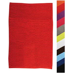 Tapis de bain en microfibre MSV « Chenille » rouge, 60 x 90 cm - Product Image 1